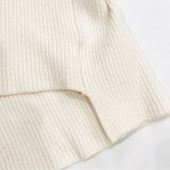 NWOT Devotion by Cyrus Cowlneck Turtleneck Cream Color Ribbed Sweater - Picture 3 of 5
